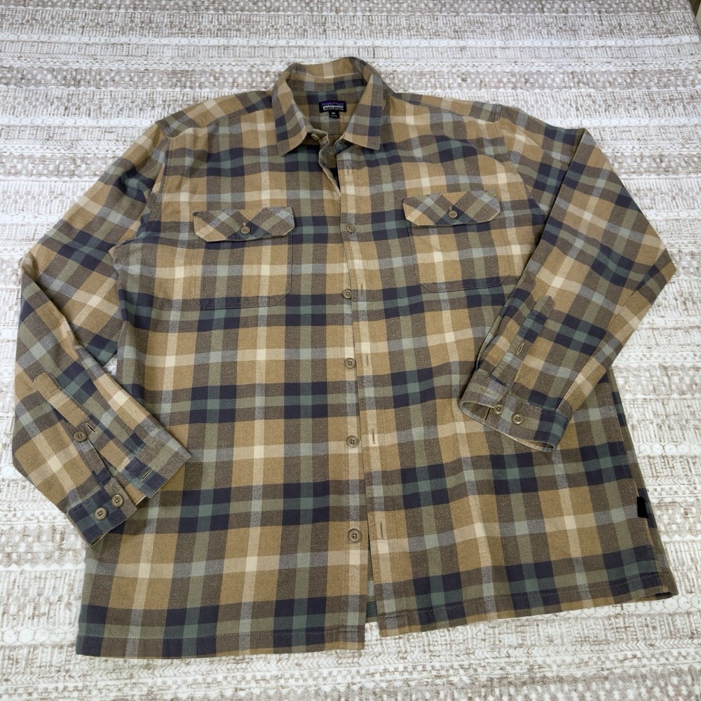 Patagonia Fjord Organic Cotton Checkerboard Mojave Dress Flannel Men's XXL